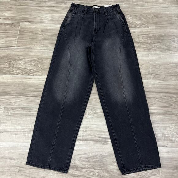 So Good for Life Highest Rise Baggy Black Tapered Leg Jeans Size 7/28 - Picture 1 of 11